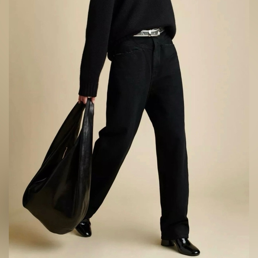 Khaite Preen Denim High Rise Wide Leg Denim Jeans in Black - Size 32 retail $680
